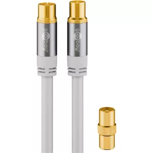 Coaxial cable GOOBAY 70313, 1 m, male–female, white
