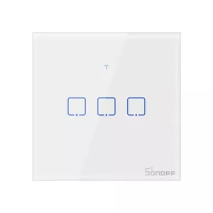 Light switch Sonoff T0EU3C Tempered glass Polycarbonate White