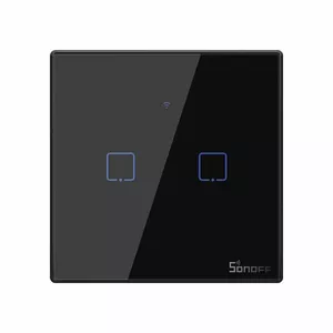 Touch light switch Sonoff T3 EU TX WiFi RF 433 2-channel — wall-mounted smart switch, EU touch panel