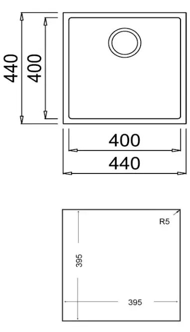 TEKA Square 40.40 TG sink 115230025 Photo 3