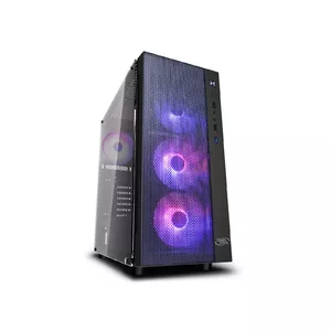 DeepCool Matrexx 55 mesh Case ATX PC Gaming 0,6 MM SPCC ar 4 ventilatoriem 120 mm RGB varavīksnes adresējams 5 V ADD priekšējā paneļa tīkls un rūdīta stikla sānu panelis (HxDxL 480x440x210mm)