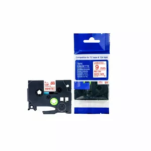 Label tape Brother TZe-222 — red on white, 9 mm
