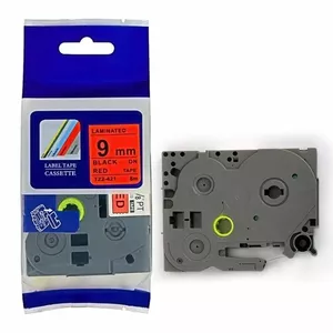 Label tape Brother Tz2-421 — 9 mm black on red