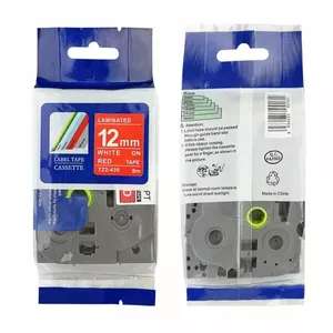 Label tape Brother TZe‑435 12 mm white on red — compatible thermal transfer cassette