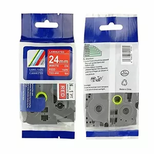Label tape Brother TZe-455 24 mm white on red, laminated adhesive cassette