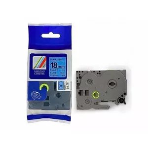 Лента для печати Brother Tz2-541 — чёрный текст на синем фоне, ширина 18 мм