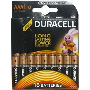 Щелочные батарейки AAA Duracell MN2400 — упаковка 18 шт.