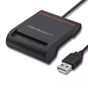 Qoltec 50642 magnētisko karšu lasītājs Melns USB