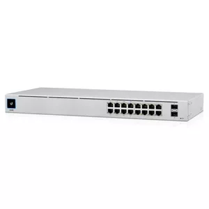 Ubiquiti UniFi USW-16-POE-EU Managed L2 Gigabit Ethernet Network Switch with 16 RJ-45 Ports and PoE Support Grey