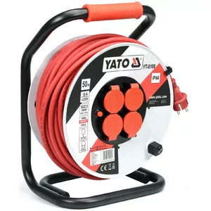 Удлинитель Yato YT-8108 50 м 4 розетки Внутренний/внешний Черный Красный Белый