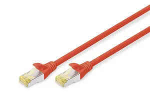 Digitus CAT 6A S/FTP tīkla kabelis, RJ-45 uz RJ-45, vīrietis-vīrietis, sarkans