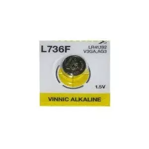 Alkaline button battery Vinnic G3 (LR736) — single piece, 1.5 V