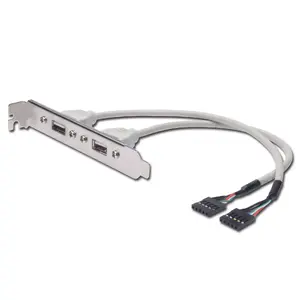 Кабель для слот-брекета Diverse Digitus, USB 2.0, USB-A на внутренний разъем, 0.25 м
