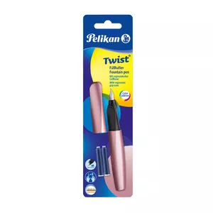 Перьевая ручка Pelikan 806268 — картриджная система заправки, розовая, синяя чернила, 1 шт.