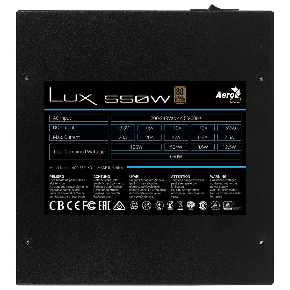 AEROCOOL LUX 550W ATX блок питания Photo 4