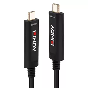 Fibre Optic Hybrid USB Type C Cable Lindy 15m
