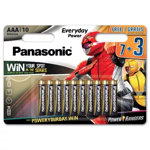 Alkāla AAA baterijas Panasonic LR03EPS/10BW 1,5 V — komplekts 10 gab.