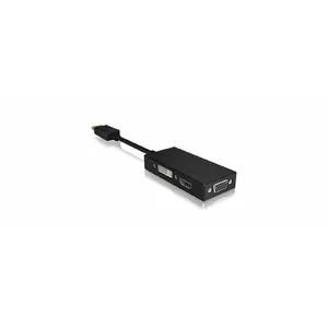 RaidSonic IB-AC1031 video kabeļu aksesuārs DisplayPort DVI-D + VGA (D-Sub) + HDMI Melns