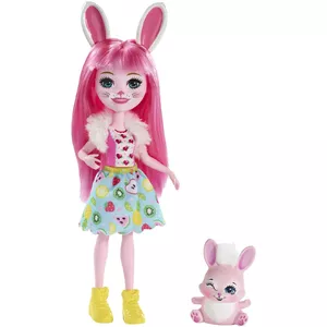 Modes lelle Mattel Enchantimals Bree Bunny, sievišķa, 170 mm, plastmasa un audums