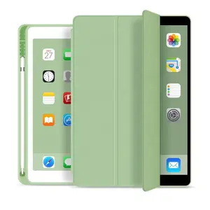 eSTUFF Folio Tablet Case Green PU Leather for Apple iPad 9.7 2017/2018 with 2 Stand Modes