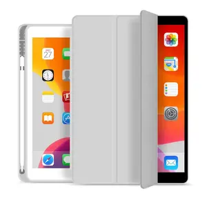 eSTUFF SEATTLE Folio Tablet Case for Apple iPad 9.7 2018 and 2017 Grey PU Leather with 2 Stand Modes and Pencil Holder