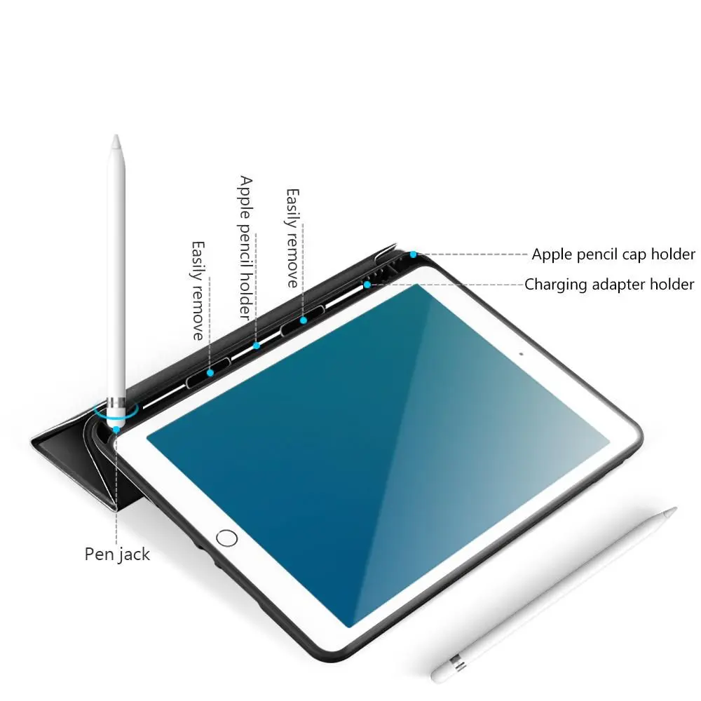 eSTUFF SEATTLE Folio Case for Apple iPad 9.7 Grey PU Leather Photo 2