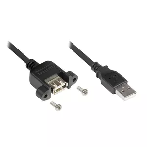 USB kabelis Alcasa 2511-03E USB 2.0 0.3m melns