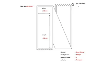 Capture CA-LB3045 Direct Thermal Printer Labels White Fanfold 10.5 x 22 cm 2000 Pieces