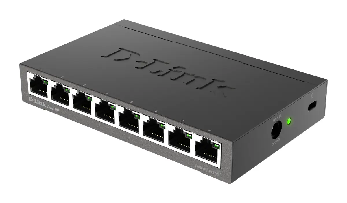 D-Link DGS-108 8-Port Gigabit Ethernet Switch Photo 2