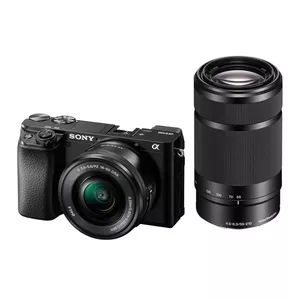 Sony α 6100 + 16-50mm + 55-210mm MILC 24,2 MP CMOS 6000 x 40000 pikseļi Melns