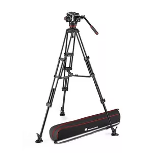 Головка для штатива Manfrotto MVK504XTWINMA чёрная алюминиевая, 1/4 и 3/8" флюидная, вес 5.6 кг, основание Ø 7.5 см
