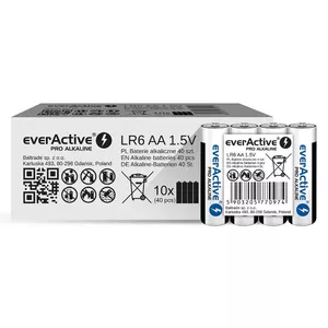 Alkaline batteries everActive LR6 AA pack of 4 — 1.5V, 3000mAh, 50.5×14.5mm