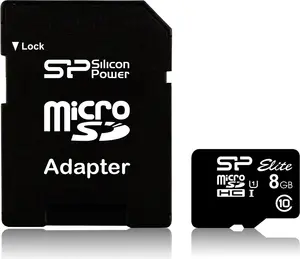 Флеш-память Silicon Power 8GB microSDHC UHS-I Class 10 SP008GBSTHBU1V10SP