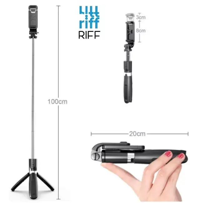 Selfie stick Riff L02 wireless expandable 100 cm Photo 3