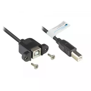 USB kabelis Alcasa 2511-03EB 0.3m USB B melns USB 2.0