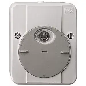 Electrical switch Merten 544894 — Grey, 230 V AC input, 10 A output, IP54, 80×47×97 mm