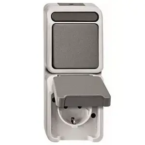 Outlet box Merten MEG3495-8029 Type F, Grey, 73×165×60 mm