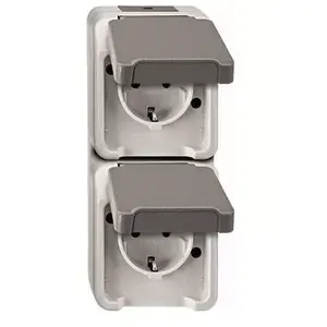 Socket outlet Merten MEG2329-8029 CEE 7/3 IP44 250V 16A Grey (73×60×165 mm)