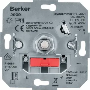 Berker 2909 Rotary Dimmer for R and LED Loads