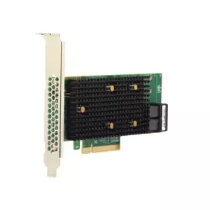 Контроллер Broadcom HBA 9500-8i PCIe NVMe → SAS, 1 внутренний mini-SAS порт, полноразмерный/низкопрофильный, серо-чёрный