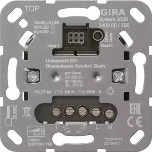 gira Uni-LED dimmer insert 2-gang S3000 model 540200 for LED lighting