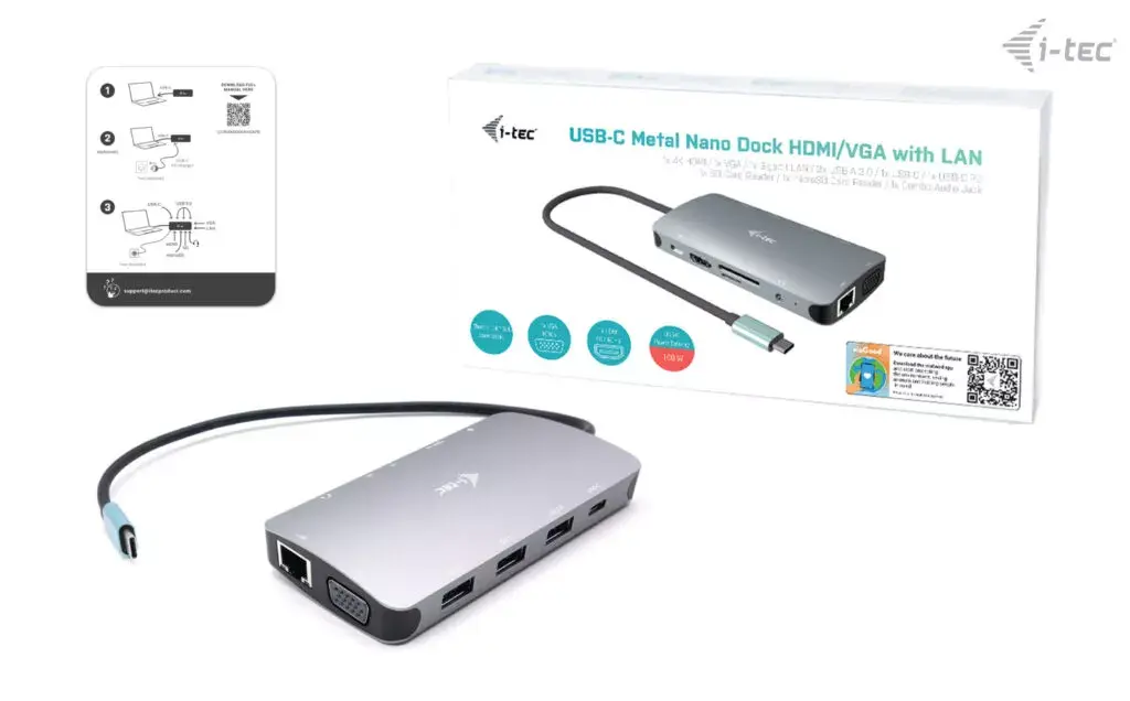 Doku stacija i-tec Metal USB-C Travel Nano Dock Photo 7