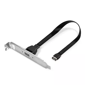 Back plate adapter Lindy Single Port USB 3.1 Gen 2 Type C, 0.45 m cable, USB-A connector, male
