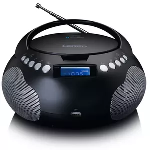 Portable Analog Radio Lenco SCD-331 — FM tuner, LCD display, Bluetooth 10 m, AC/Battery, black/silver