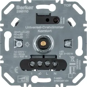 Универсальный поворотный диммер Berker 296110 Comfort для ламп R, L, C и LED