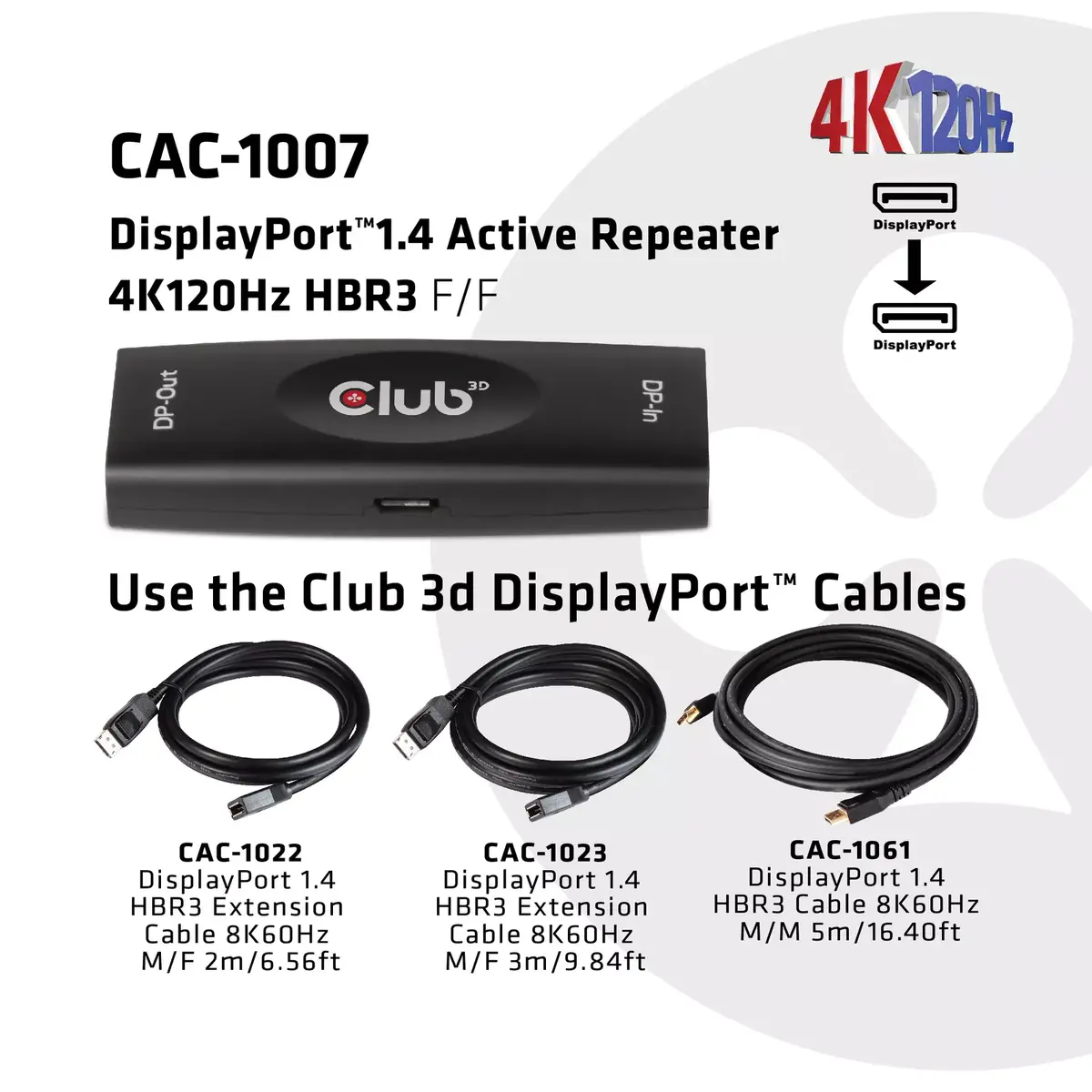 DisplayPort aktīvais repeater CLUB3D CAC-1007 Photo 3