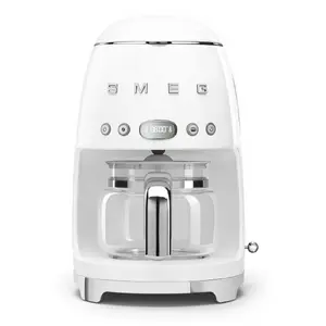 Капельная кофеварка Smeg 50's Style DCF02WHEU Белая 1050Вт 1.4Л На 10 чашек Для молотого кофе настольная с кувшином