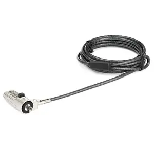 Laptop Cable Lock StarTech LTLOCKNBL — 4-digit combination, 2.04 m vinyl-coated steel cable, for wedge-slot computers