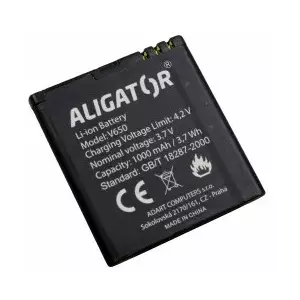 Rechargeable Li‑Ion Battery ALIGATOR V650 1000 mAh, for portable devices