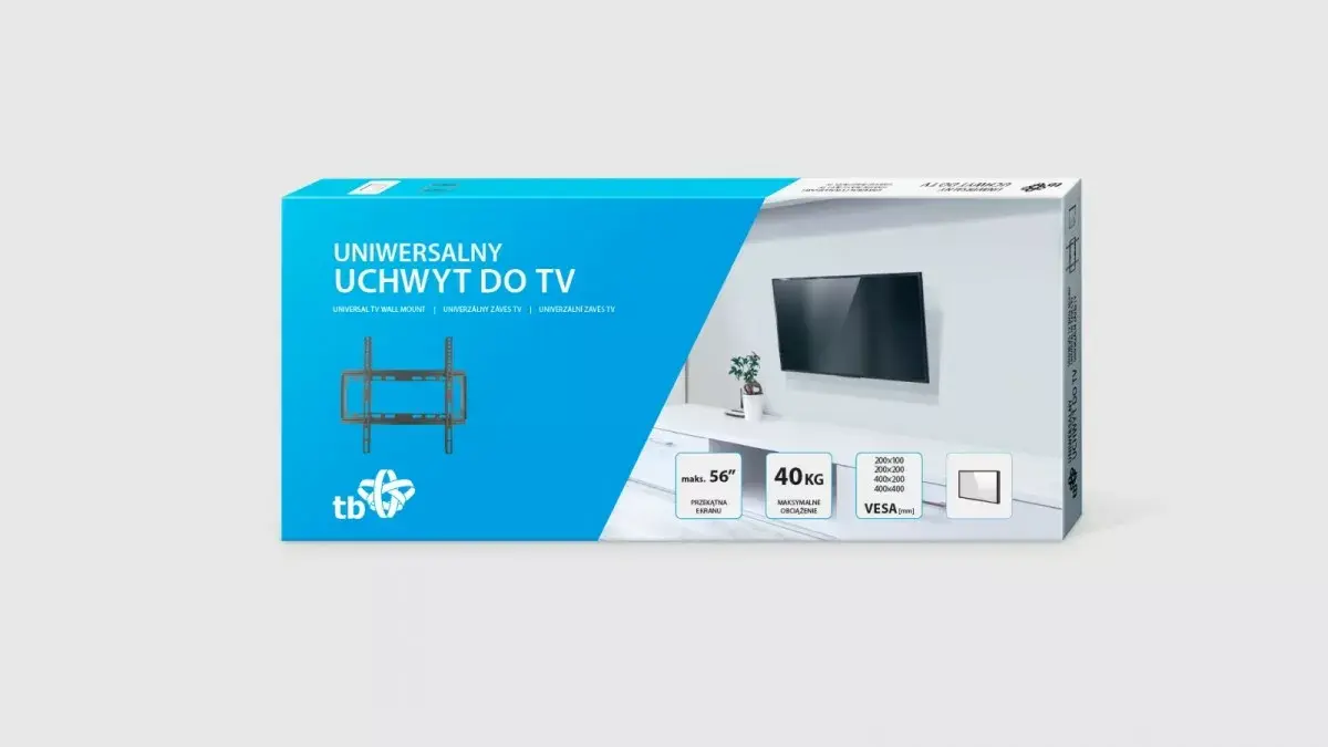 TV wall mount TB TB-450 — up to 65", 40 kg, VESA 400x400 Photo 3